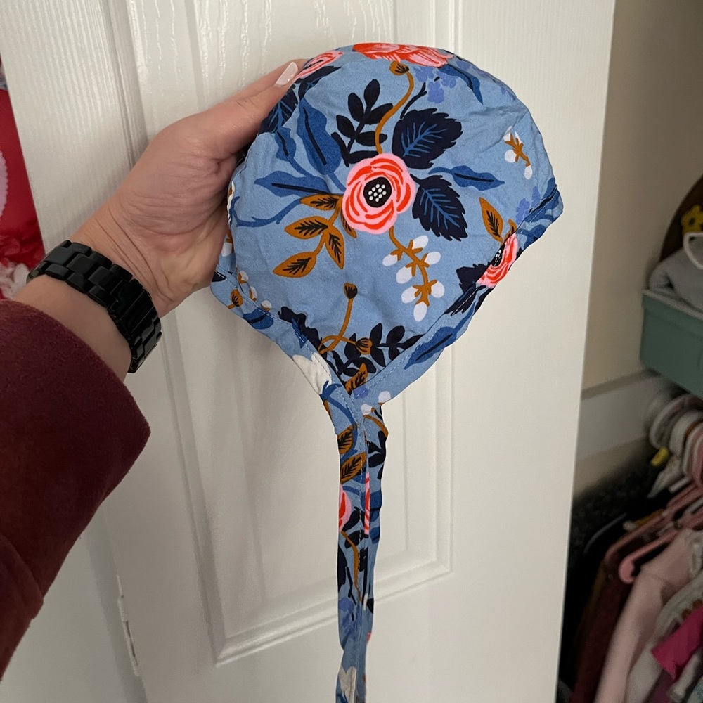 Blue floral bonnet
